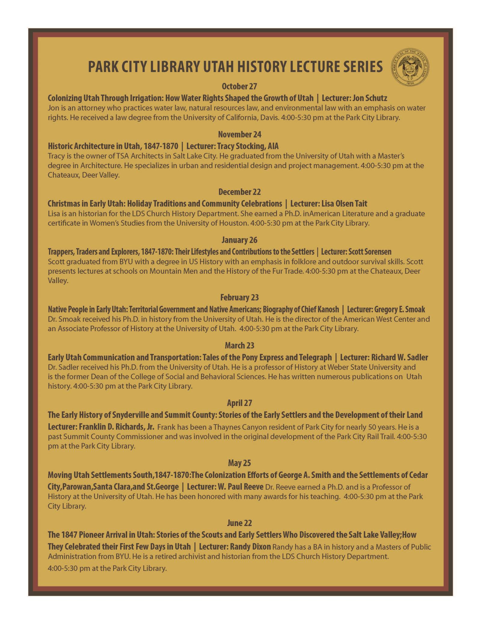 Series Flier Oct-June with locations